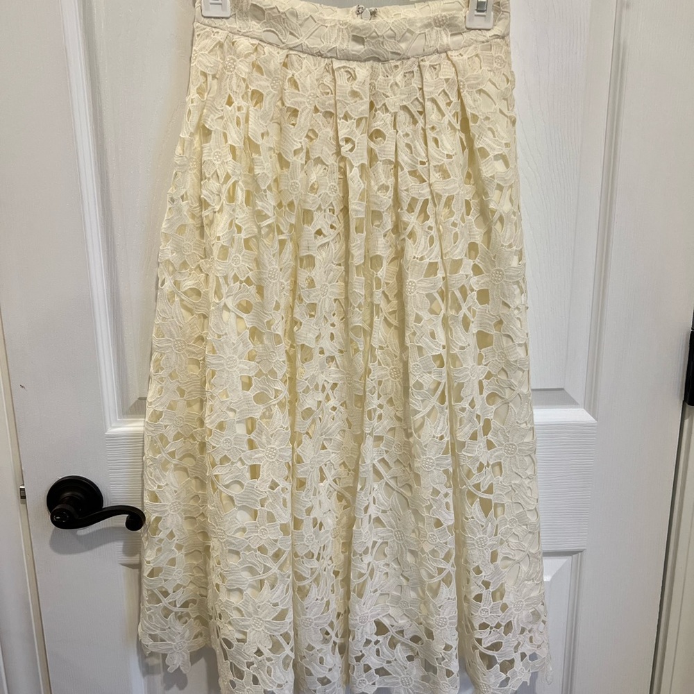 Downeast Basics lace midi skirt, fully lined, size 0